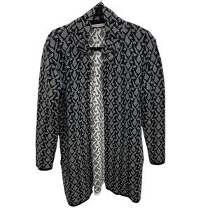 Chiaramente women’s wool blend Cardigan Open Front Sweater Black Italy Medium